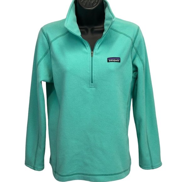 Patagonia Sweaters - Patagonia Womens Micro D 1/4 Zip Fleece Sweater Galah Green 26278 Medium